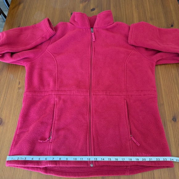 L.L. Bean Cranberry Red Full Zip Up Fleece Jacket - 1X - Picture 8 of 9